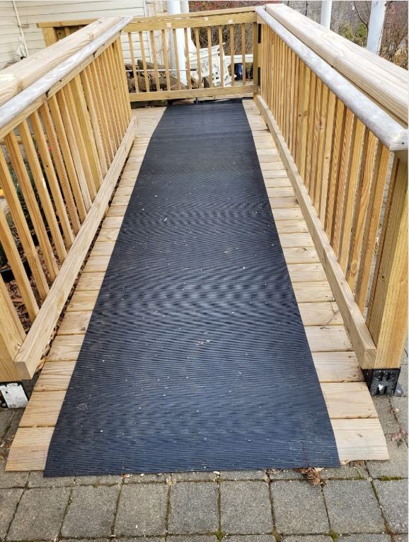 Rubber-Cal 03_167_W_RC_15 Ramp Cleat Non-Slip Outdoor Rubber Floor Mats, 0.13 inch Thick X 3ft X 15ft, Black customer photo 2