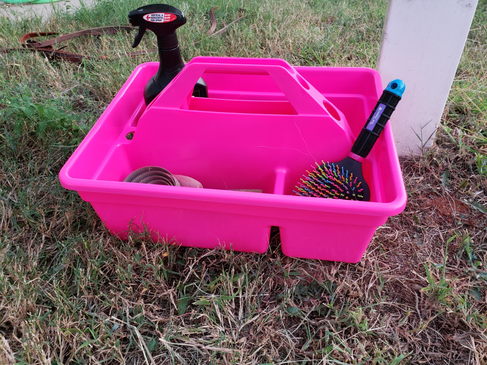 Little Giant Plastic DuraTote Horse Grooming DuraTote Durable Tote Box Organizer, Hot Pink customer photo 2