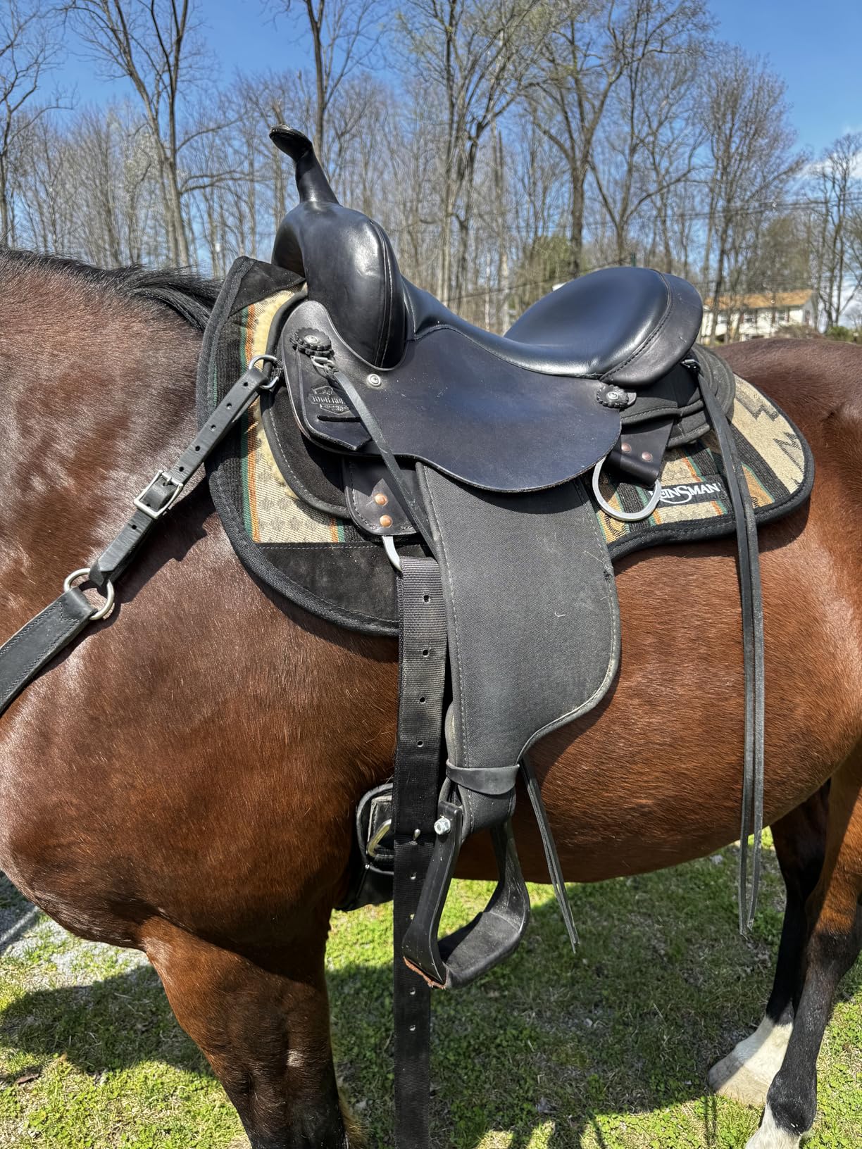 Reinsman Contoured Trail Pad with Breathable Non-Slip Tacky Too Bottom - Comfortable Durable Shock-Absorbing Stain & UV Resistant Horse Saddle Pad with Spine Relief Channel - 30