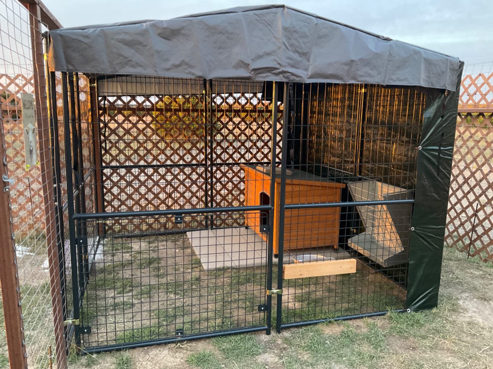 Little Giant Mountable Sheep and Goat Feeder - 2 in 1 Goat and Sheep Feeder and Hay Rack - Combination Hay and Grain Saves Space (Item No. 168793) customer photo 2
