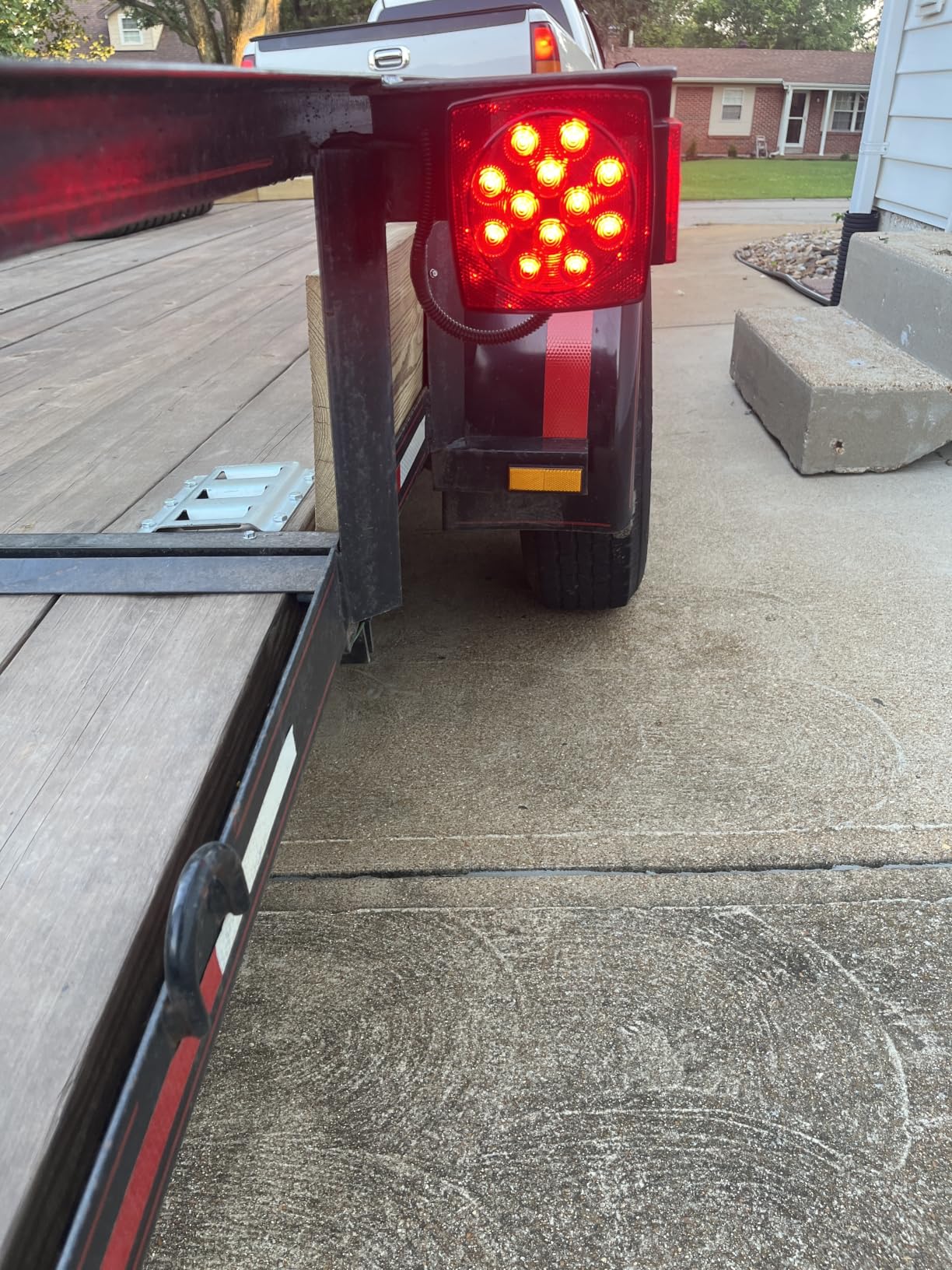 Partsam 12V Submersible Square LED Trailer Light, Red White LED Stop Turn Tail License Brake Running Light Lamp for Trailers Under 80