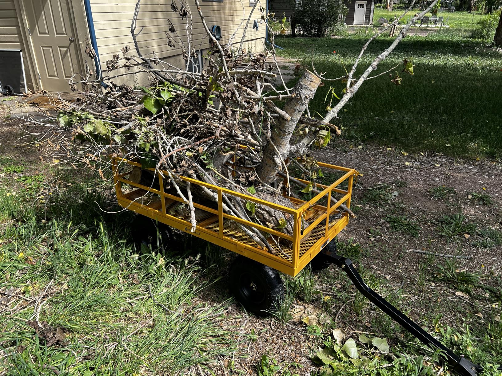 Gorilla Carts Steel Utility Garden Cart, 1200 lb. Capacity, Yellow customer photo 2