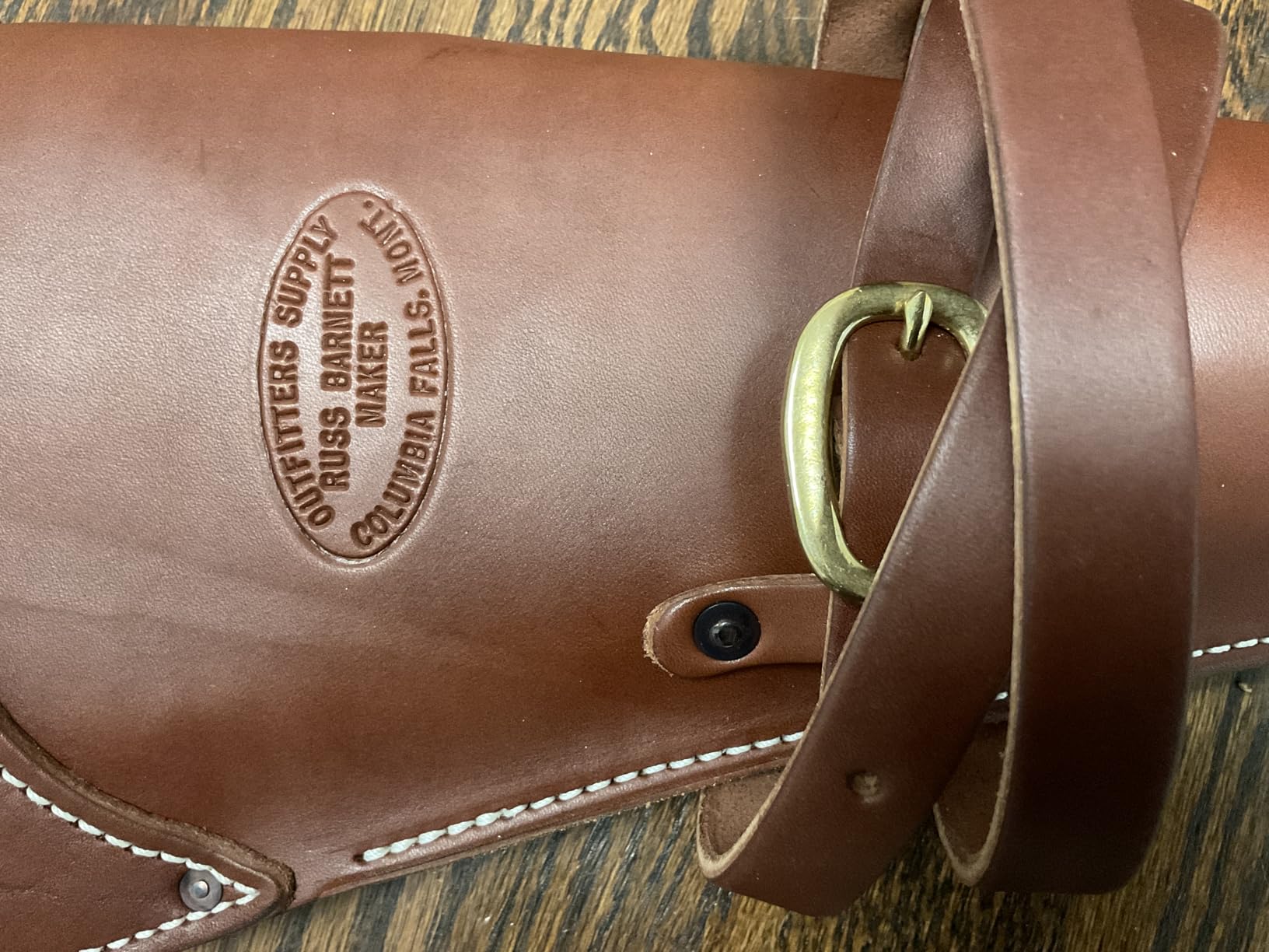 Outfitters Supply Guides Premium U.S. Tanned Leather Carbine Rifle Scabbard for Lever Action Rifles; SBR Scabbard; Attaches To Saddle, ATV/UTV With 52