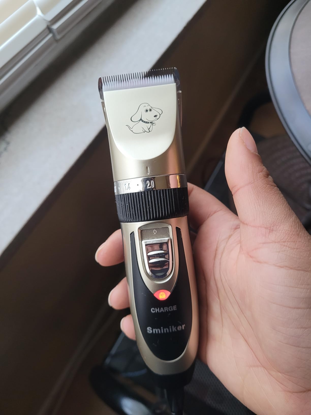 Sminiker Professional Rechargeable Cordless Dogs Cats Horse Grooming Clippers - Professional Pet Hair Clippers with Comb Guides for Dogs Cats Horses and Other House Animals Pet Grooming Kit customer photo 2
