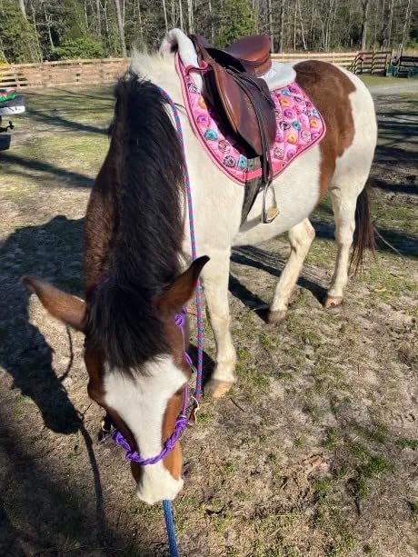 HORZE Fur Half Pad for Horses & Pony, Corrective Fleece English Saddle Pad | Durable Non-Slip Horse Saddle Pad, Shock Absorption, High Wither Support, Balanced Saddle Fit for Schooling, Training, Shows customer photo 2
