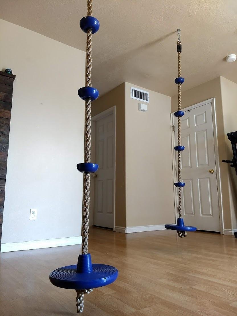 Squirrel Products Climbing Rope with Disc Swing - Active Outdoor Playset Equipment - Blue customer photo 2