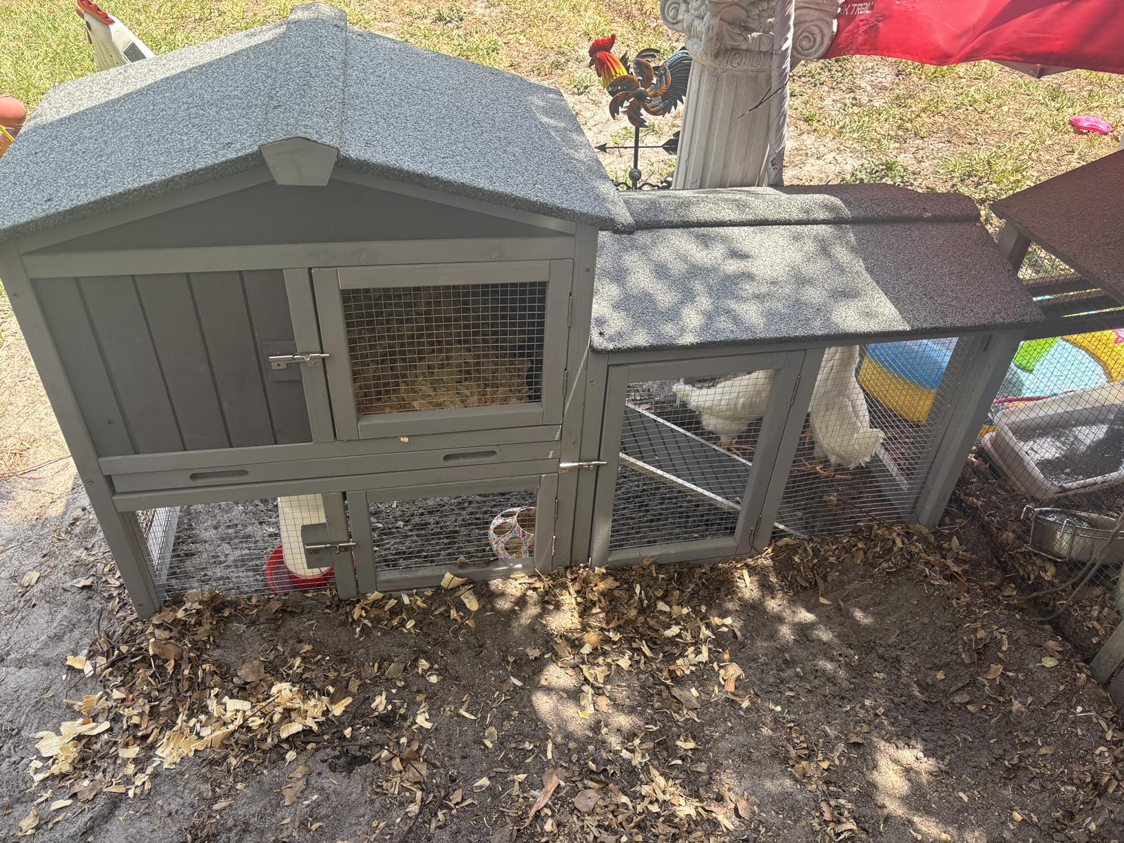 Aivituvin Chicken Coop for 2 Chickens, Wooden Duck House Outdoor Hen House Poultry Quail Cage-Expandable Design customer photo 1