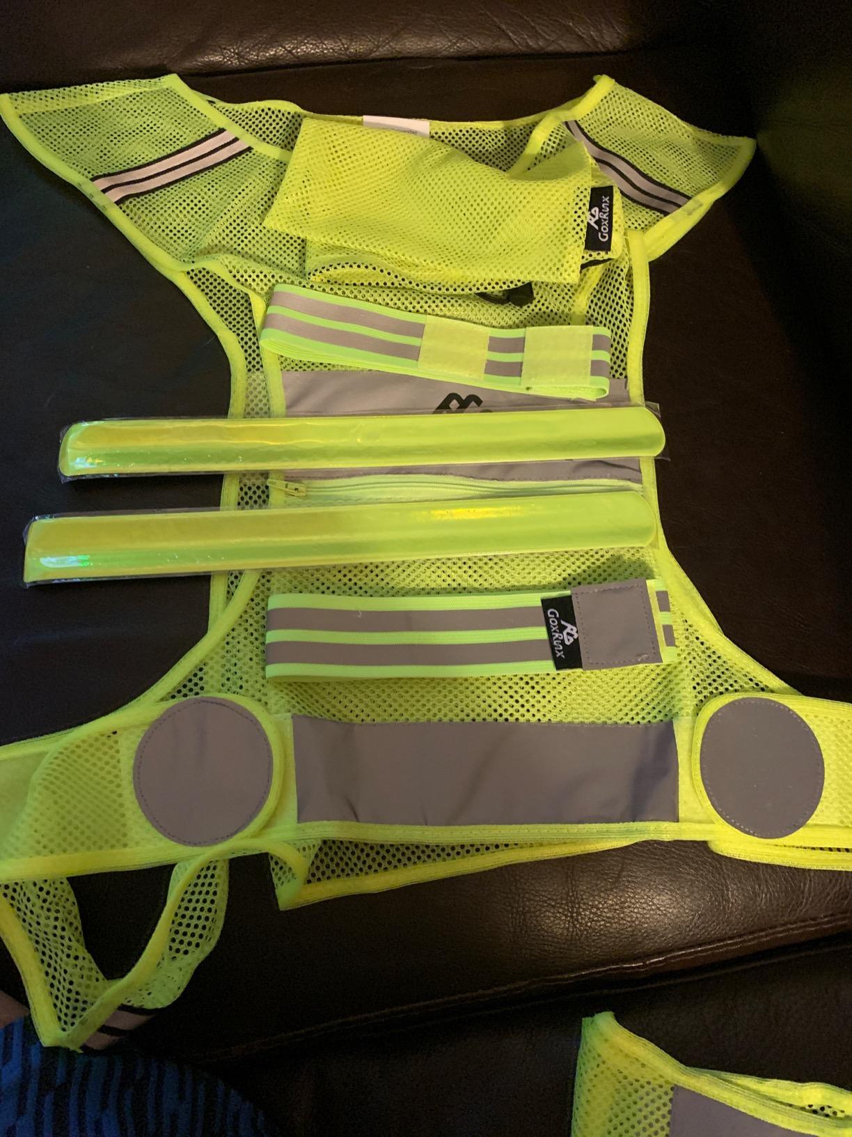 GoxRunx 2 Pack Reflective Vest Running Gear Ultralight Runner Safety Vest+Armbands & Bag customer photo 2
