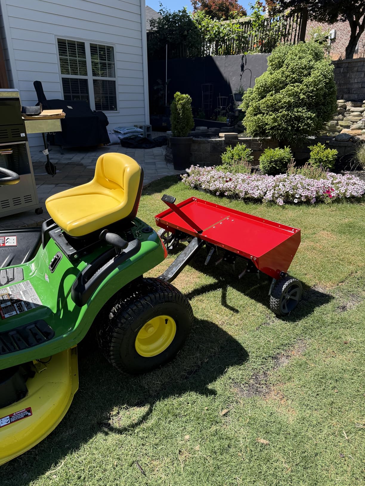 Craftsman 40 Inch Tow Behind Lawn Plug Aerator with 24 Galvanized Steel Coring Points and 140 lb Weight Tray customer photo 1