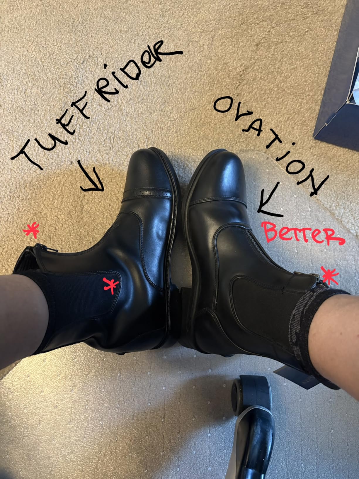 Ovation Women's Lightweight Stylish Equestrian Horse Riding Ankle Length Synthetic Vega Leather Quantum Zip Paddock Boots customer photo 1