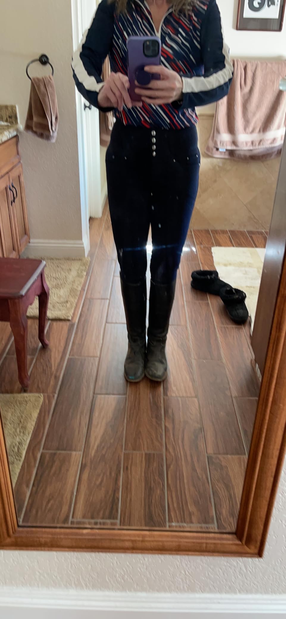 HORZE Women's Tara Full Seat Breeches for Women, Fit Equestrian Breeches | Comfortable, High Waist Horse Riding Pants with Silicone Grip, Stretch Fabric & 4 Functional Pockets, Durable and Secure Fit customer photo 1