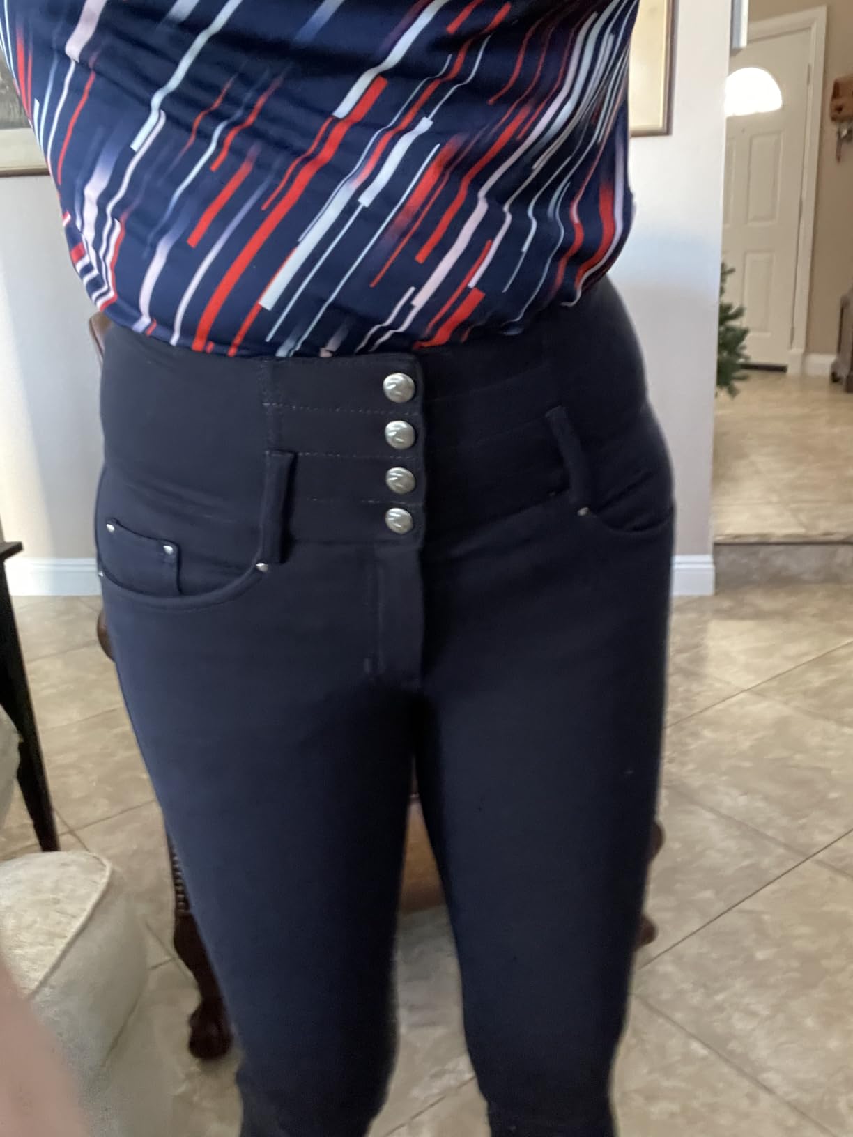 HORZE Women's Tara Full Seat Breeches for Women, Fit Equestrian Breeches | Comfortable, High Waist Horse Riding Pants with Silicone Grip, Stretch Fabric & 4 Functional Pockets, Durable and Secure Fit customer photo 2