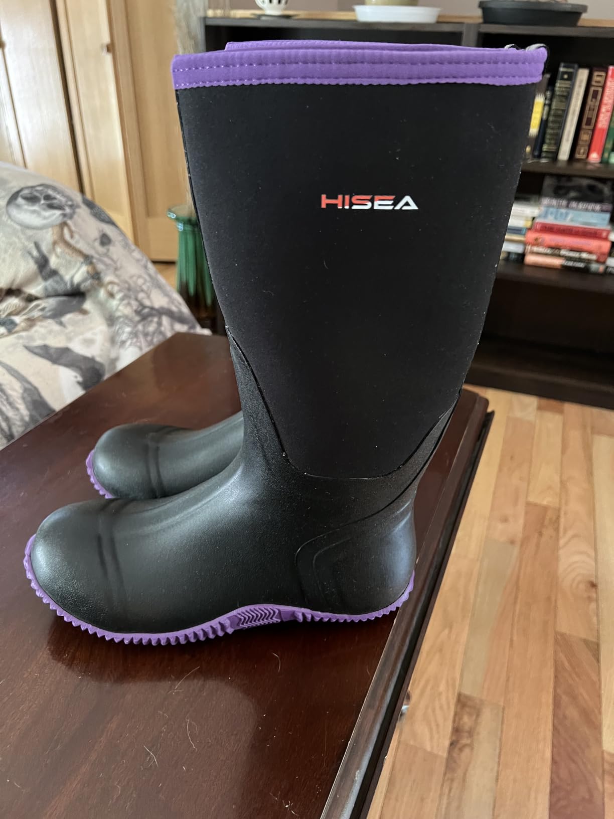 HISEA Women's Rain Boots, Knee High Rubber Boots Waterproof Insulated Neoprene Mud Boots customer photo 1