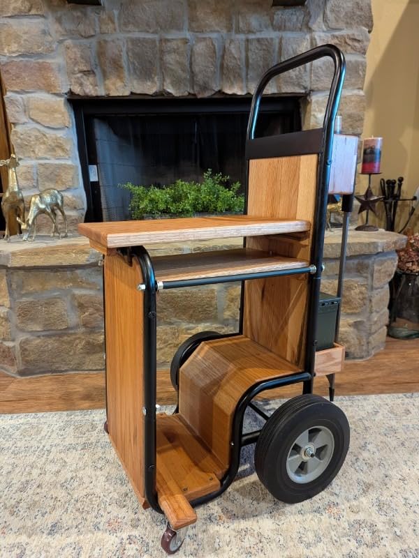 Fire Beauty Firewood Log Cart Carrier, Outdoor and Indoor Wood Rack Storage Mover, Rolling Dolly Hauler customer photo 1