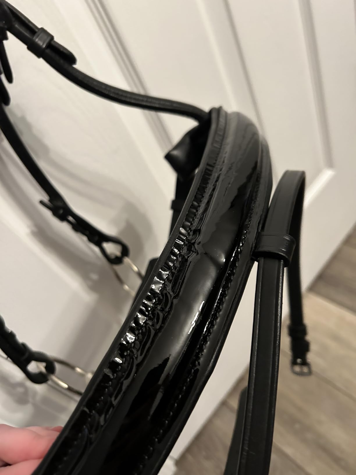 HORZE Clermont Ergonomic Padded Genuine Leather Snaffle Bridle for Horses | Flash Noseband Included - Black - Cob customer photo 1