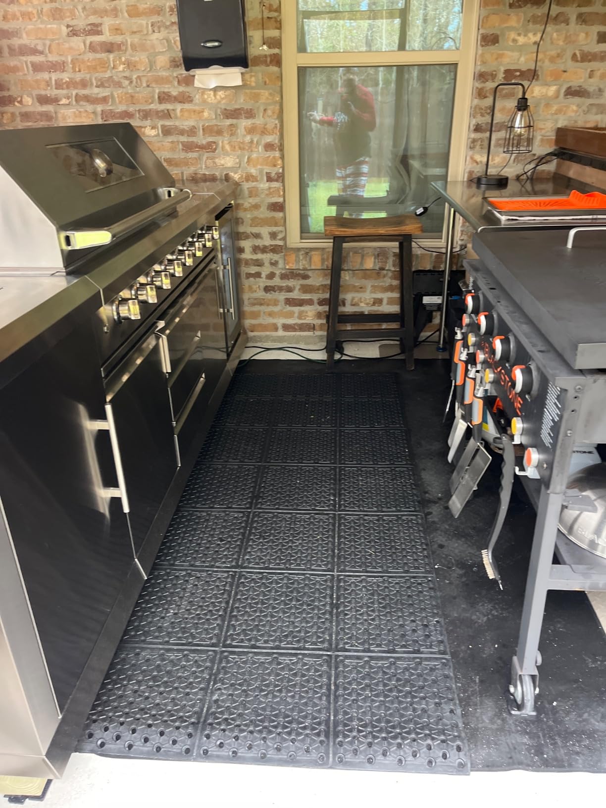 tonchean Rubber Floor Mat with Drainage Holes 83x36x0.4in Commercial Anti-Fatigue Rubber Mat with Non-Slip Backing Heavy Duty Drainage Floor Mats for Commercial Restaurant Kitchen Bar Use Wet Area customer photo 1