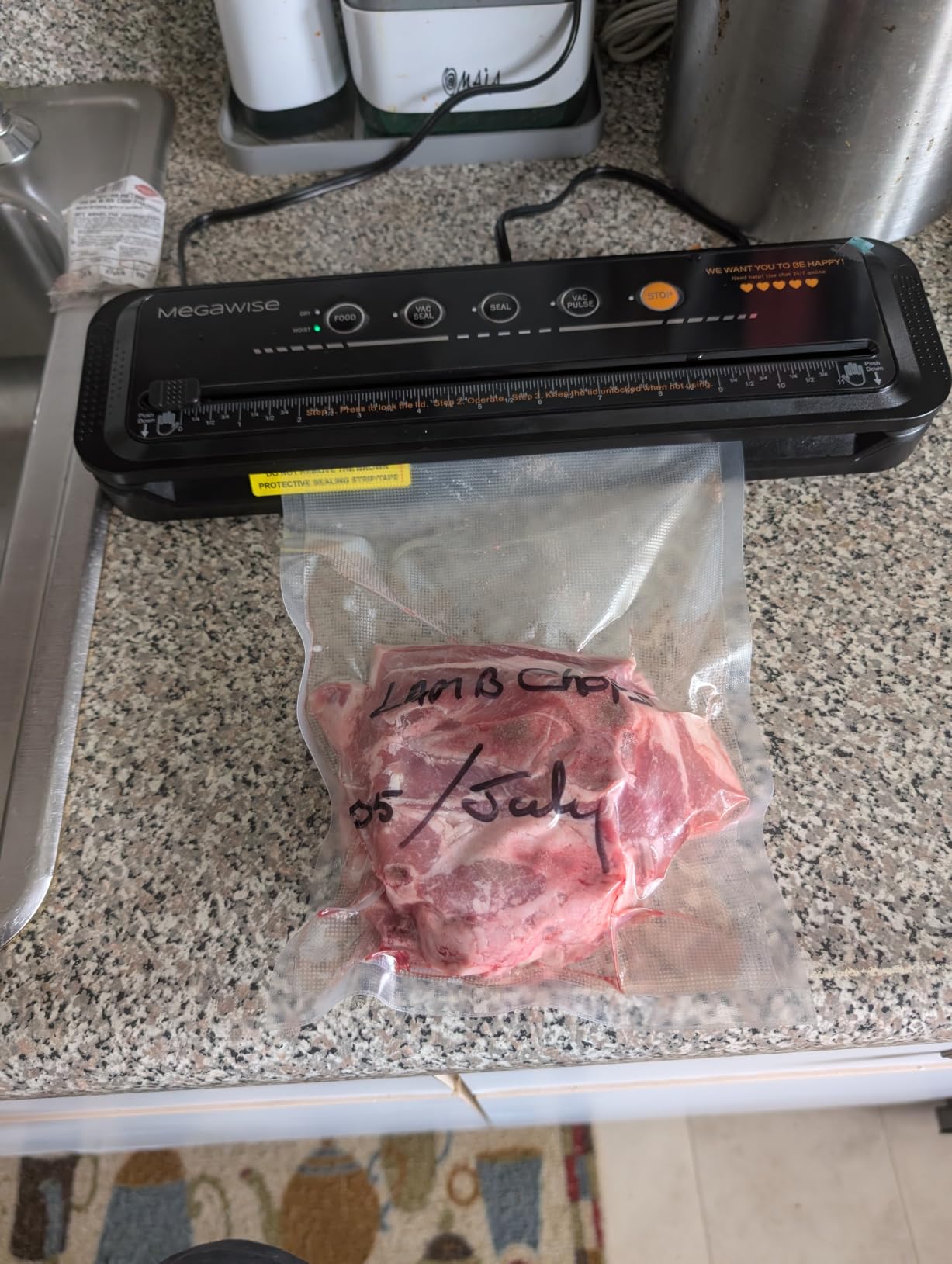 MegaWise Vacuum Sealer Machine | 80kPa Suction Power | Compact One-Touch Automatic with External Vacuum System | Dry Moist Fresh Modes customer photo 1