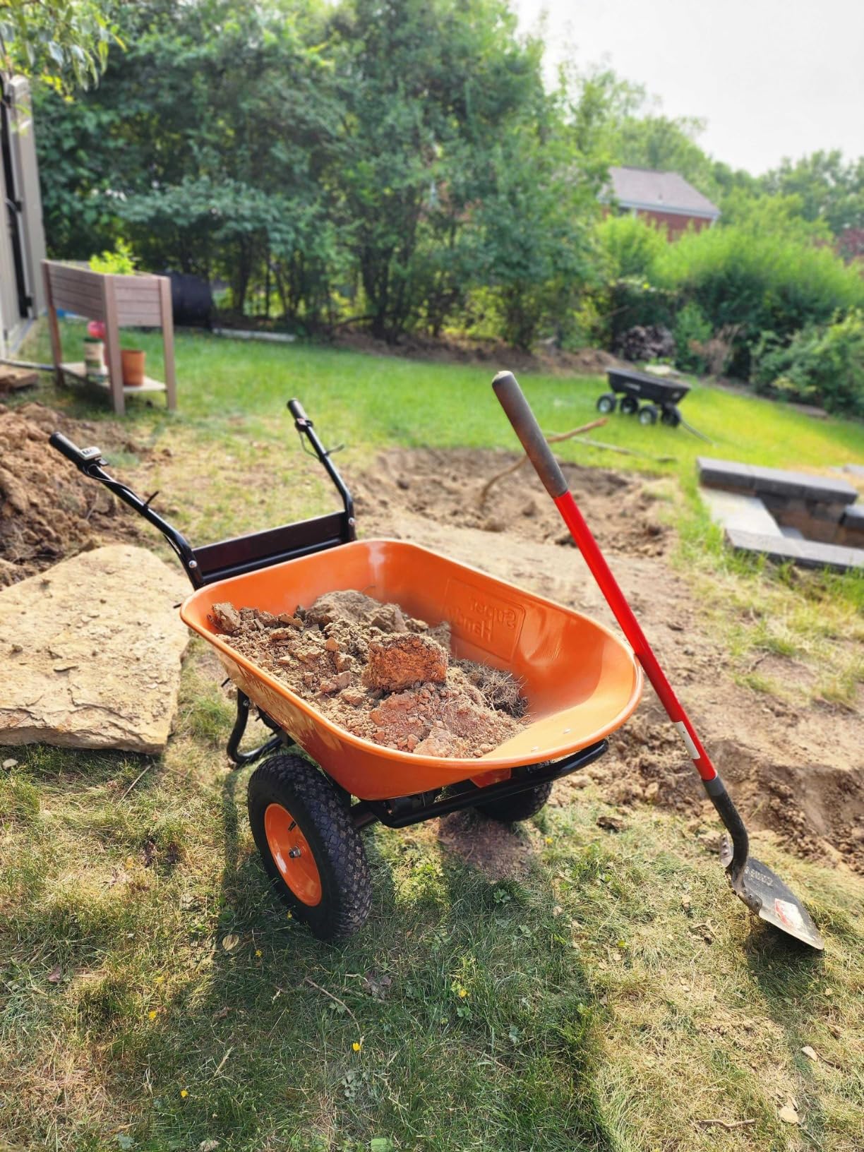SuperHandy Electric Wheelbarrow - 48V Li-Ion Battery,330 lbs (150 kg) Capacity, 85L Steel Powder Coated Tub, Material & Debris Hauler Utility Cart customer photo 1