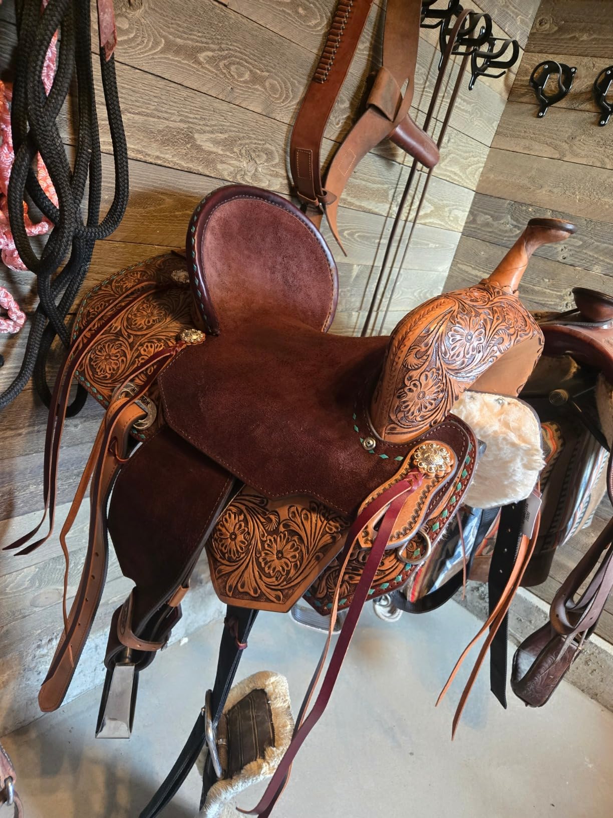 HILASON Flex Tree Western Horse Saddle in American Leather Barrel Trail | for Horses customer photo 1