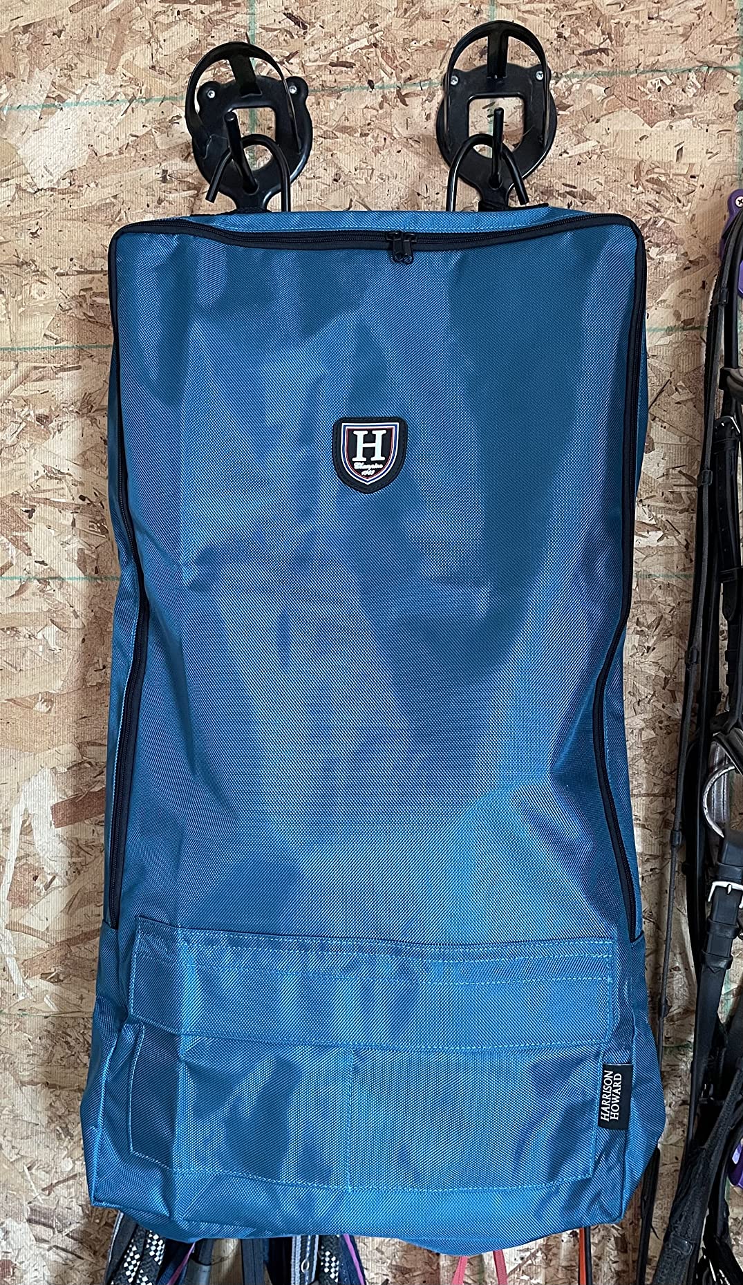 Harrison Howard Bridle/Halter Bag - Waterproof 600D Horse Tack Storage, Hanging Organizer with Multi-Hook Design, Protects Bridles & Reins-Teal customer photo 1