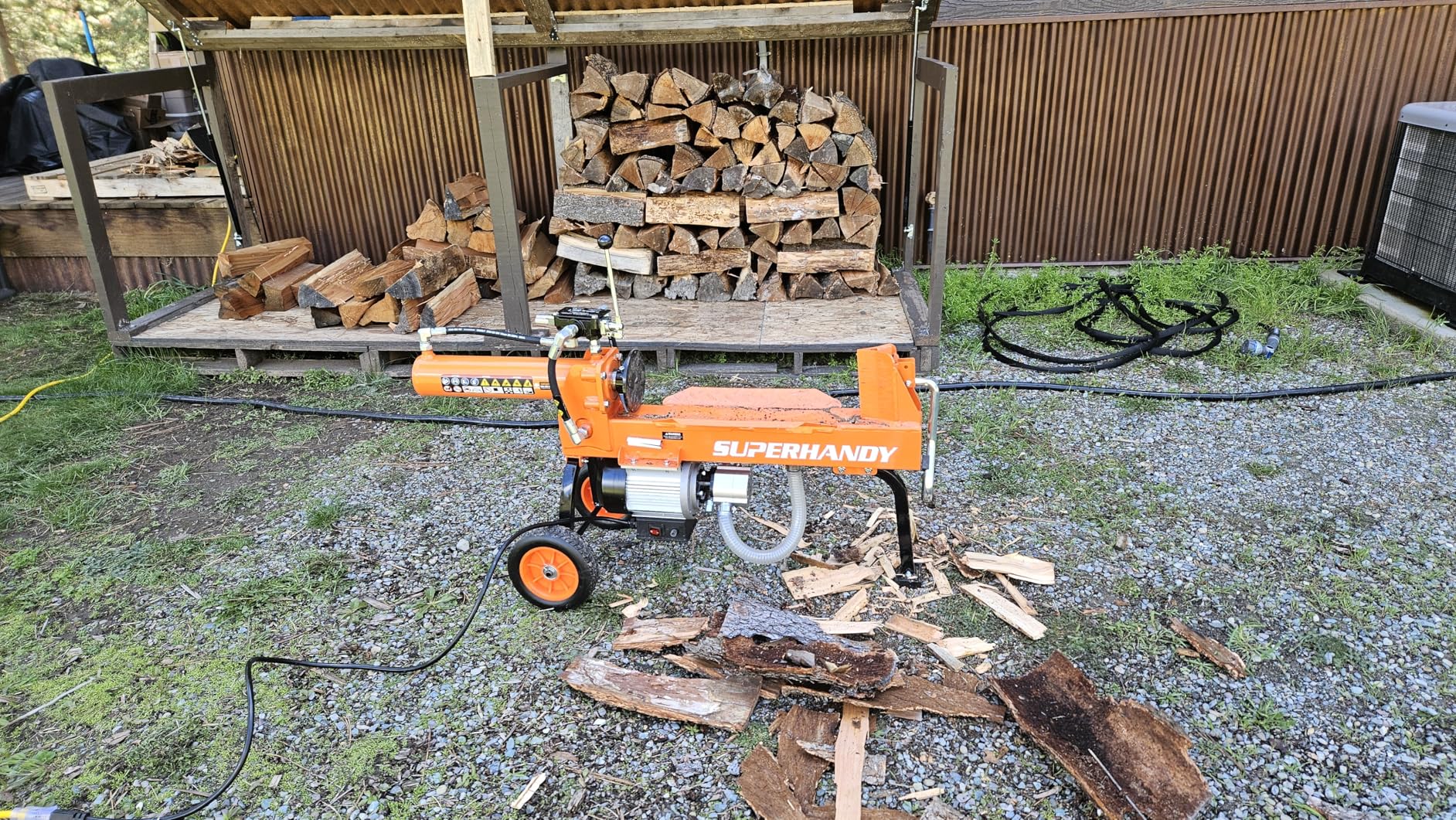 SuperHandy Hydraulic Log Splitter, 14 Ton, Portable Firewood Splitter customer photo 2