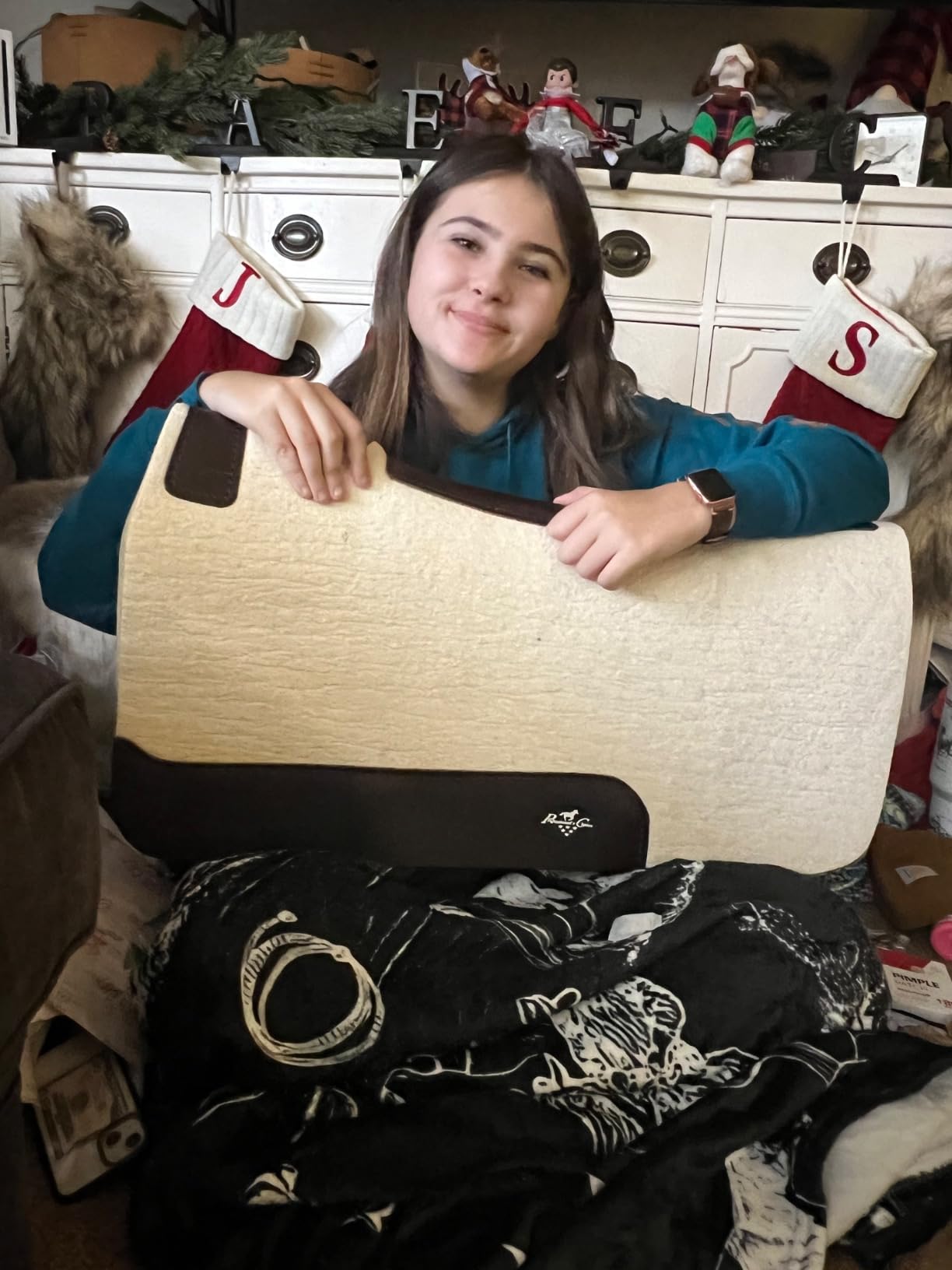 Professional's Choice 100% Steam-Pressed Wool Felt Saddle Pad | Western Moisture & Sweat Wicking Saddle Pad with Soft Felt Bottom customer photo 1