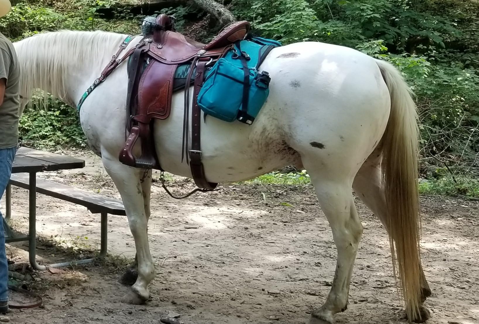 Harrison Howard Equestrian Western Saddle Bag Nylon Water Bottle/Gear Carrier Convenient Saddle Bag customer photo 2