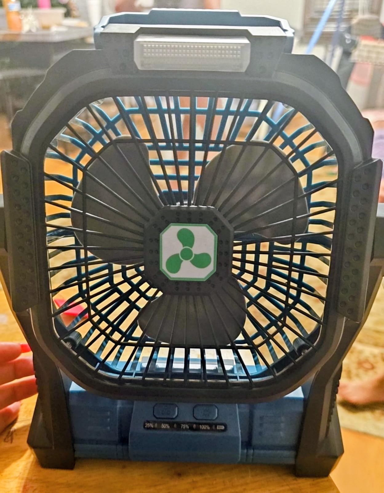 Portable Fan Rechargeable, 20000mAh Cordless Battery Powered Fan with LED Lantern Battery Operated for Travel Bedroom Home Camping Tent Office Beach Desk Fishing Table customer photo 1
