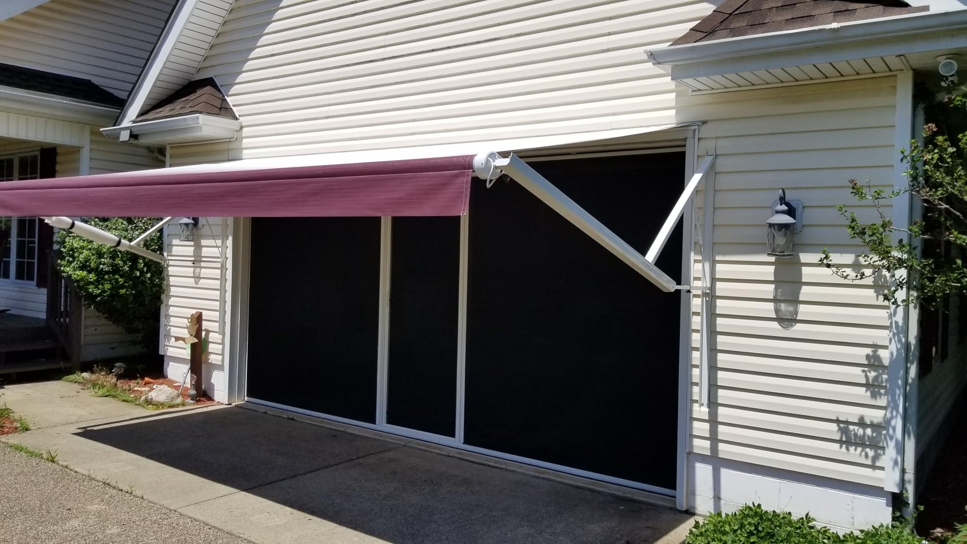 YESCAMP Motorized RV Awning Complete Kit Retractable Electric Camper Awning for RV, Trailers, 5th Wheel, Toy Haulers, Motorhome RV Trailer Awning (16Ft, White Frame, Burgundy Fade) customer photo 2