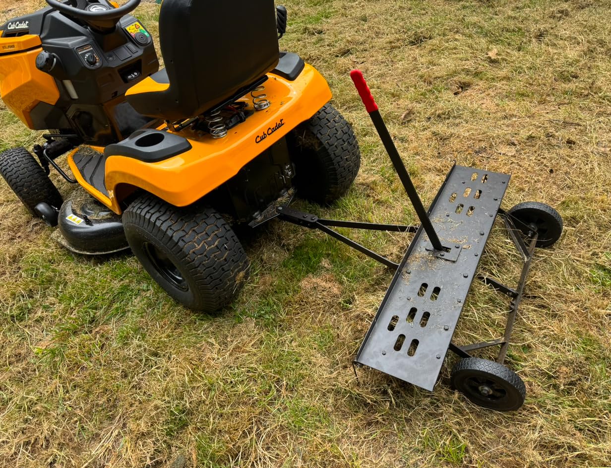 Suchtale 40inch Tow Behind Dethatcher with 20 Spring Steel Tines,Lawn Sweeper Garden Grass Tractor Rake Removes Thatch from Large Lawns, Riding Lawn Mower Attachments for Outdoor Yard Tools Lawn Care customer photo 2