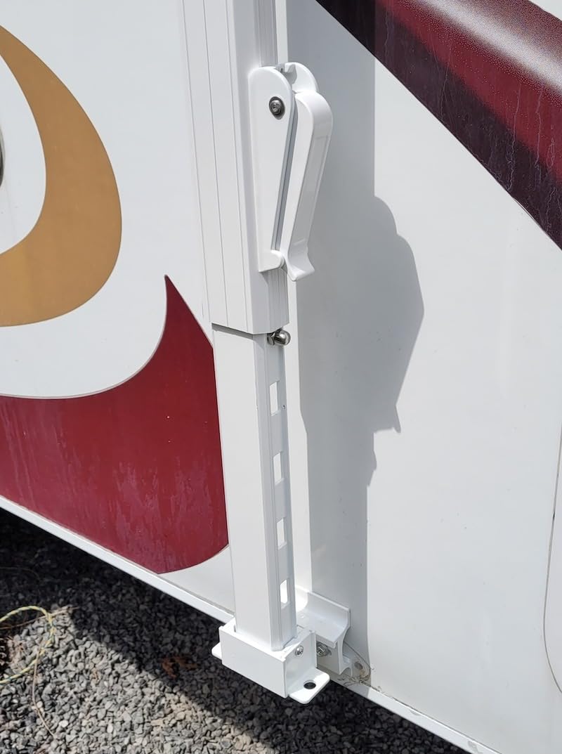 YESCAMP Manual RV Awning Complete Kit Retractable Camper Awning for RV or Trailers RV Roll Out Awning for Camper or 5th Wheel, Travel Trailers, Toy Haulers, Motorhome (10Ft, White Frame, Grey Fade) customer photo 2
