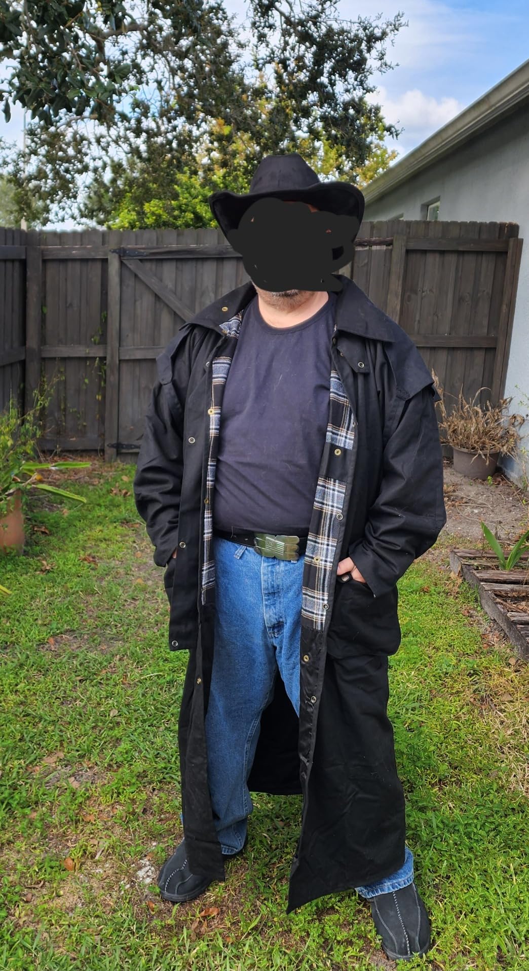 Premium Oilskin Duster Coat Waterproof Cotton Unisex Cowboy Cowgirl Western Workwear customer photo 1