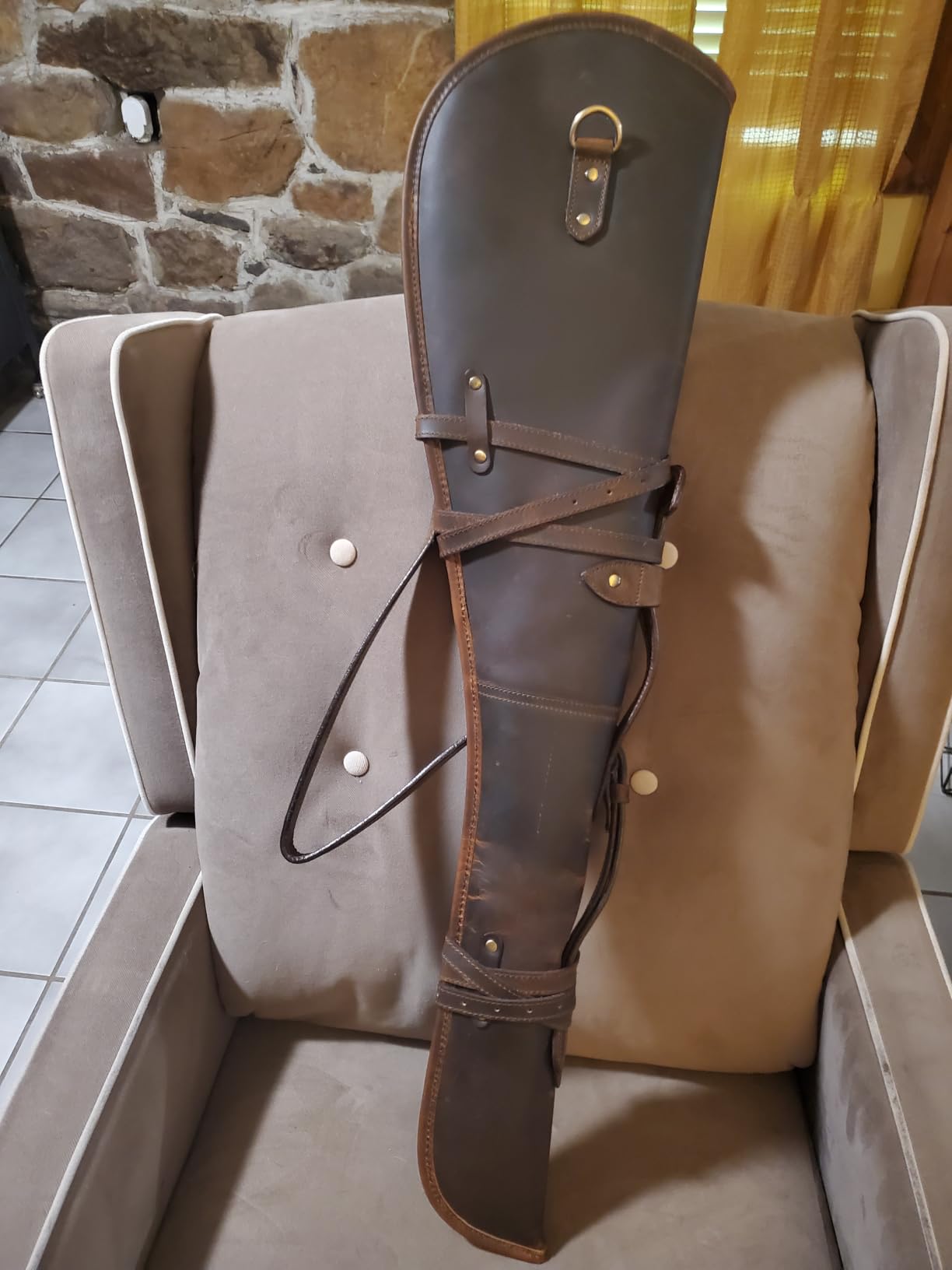 35-Inch Leather Rifle Scabbard - Wide Opening - Durable, Secure Storage for Rifles, Shotguns, and Firearms - Protective Case for Hunting & Outdoor Gear customer photo 1