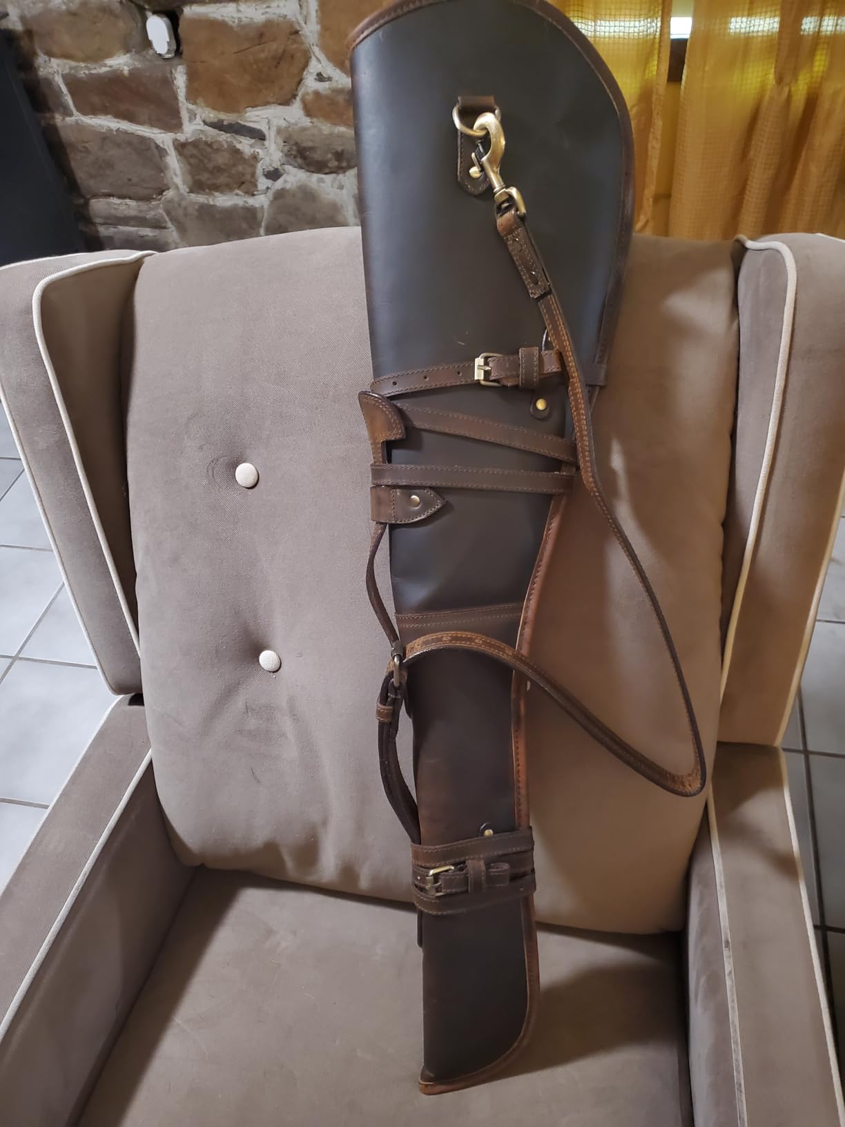 35-Inch Leather Rifle Scabbard - Wide Opening - Durable, Secure Storage for Rifles, Shotguns, and Firearms - Protective Case for Hunting & Outdoor Gear customer photo 2