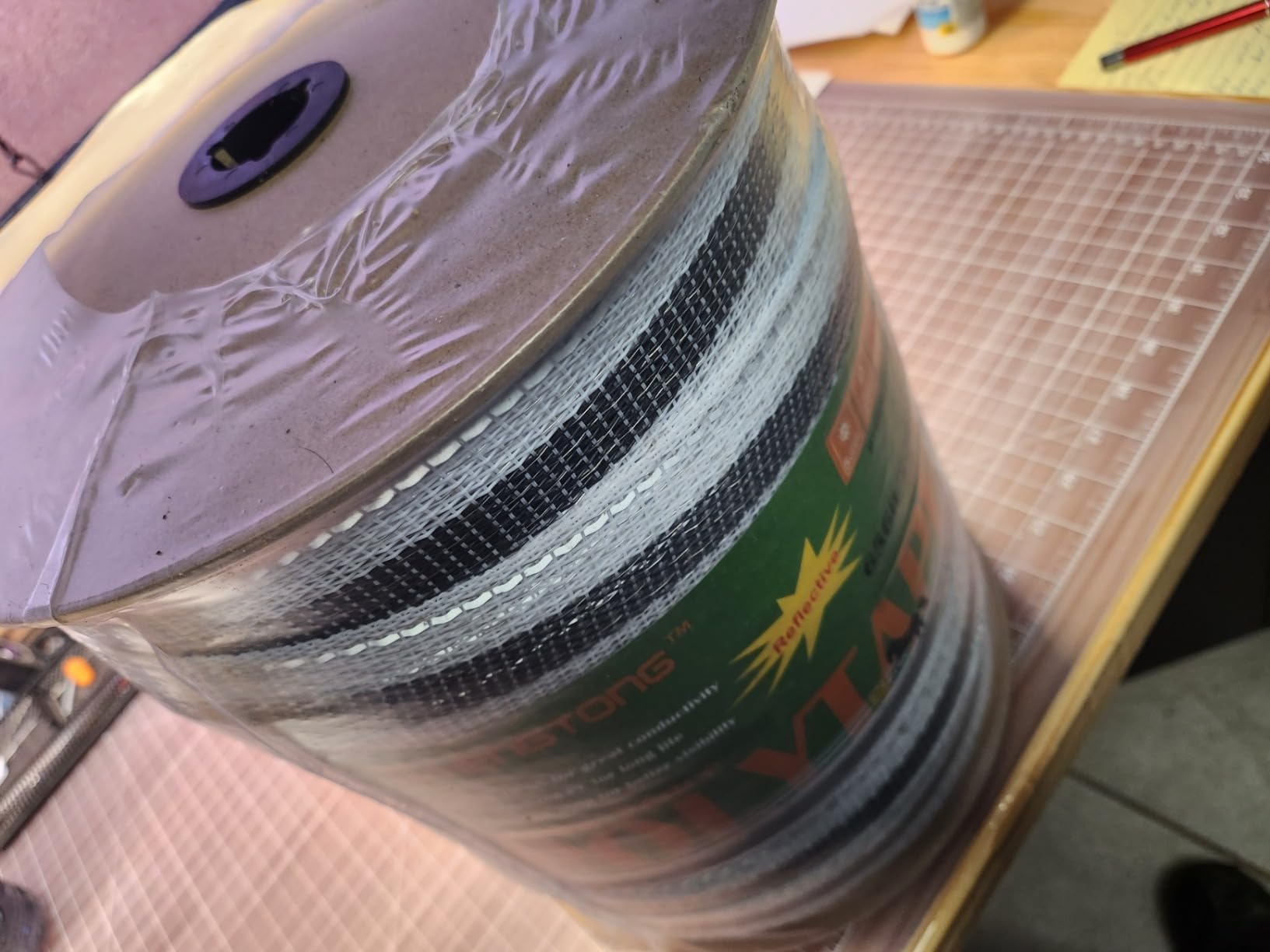 Reflective Electric Fence Poly Tape 2 Inch 656 Feet | Upgraded reflective strip, 12 x 0.18mm stainless steel conductors for horse fencing customer photo 2