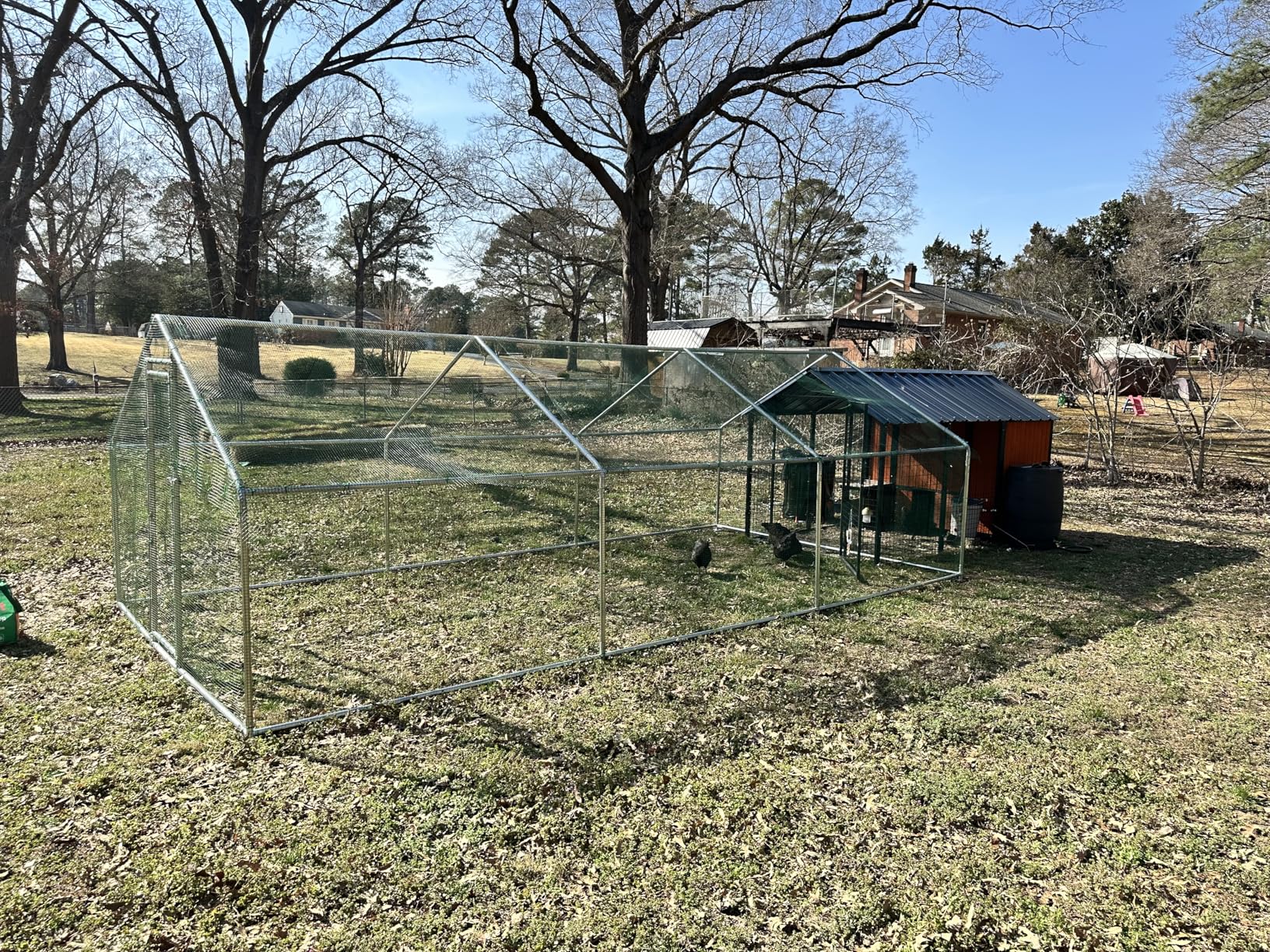 Quictent Premium Large Metal Chicken Coop Run Upgraded with Reinforced Hardware Cloth & Galvanized Metal Tube, Walk-in Poultry Cage for Outdoor Yard Farm, Waterproof Cover, 19.7x9.8x6.6FT customer photo 2