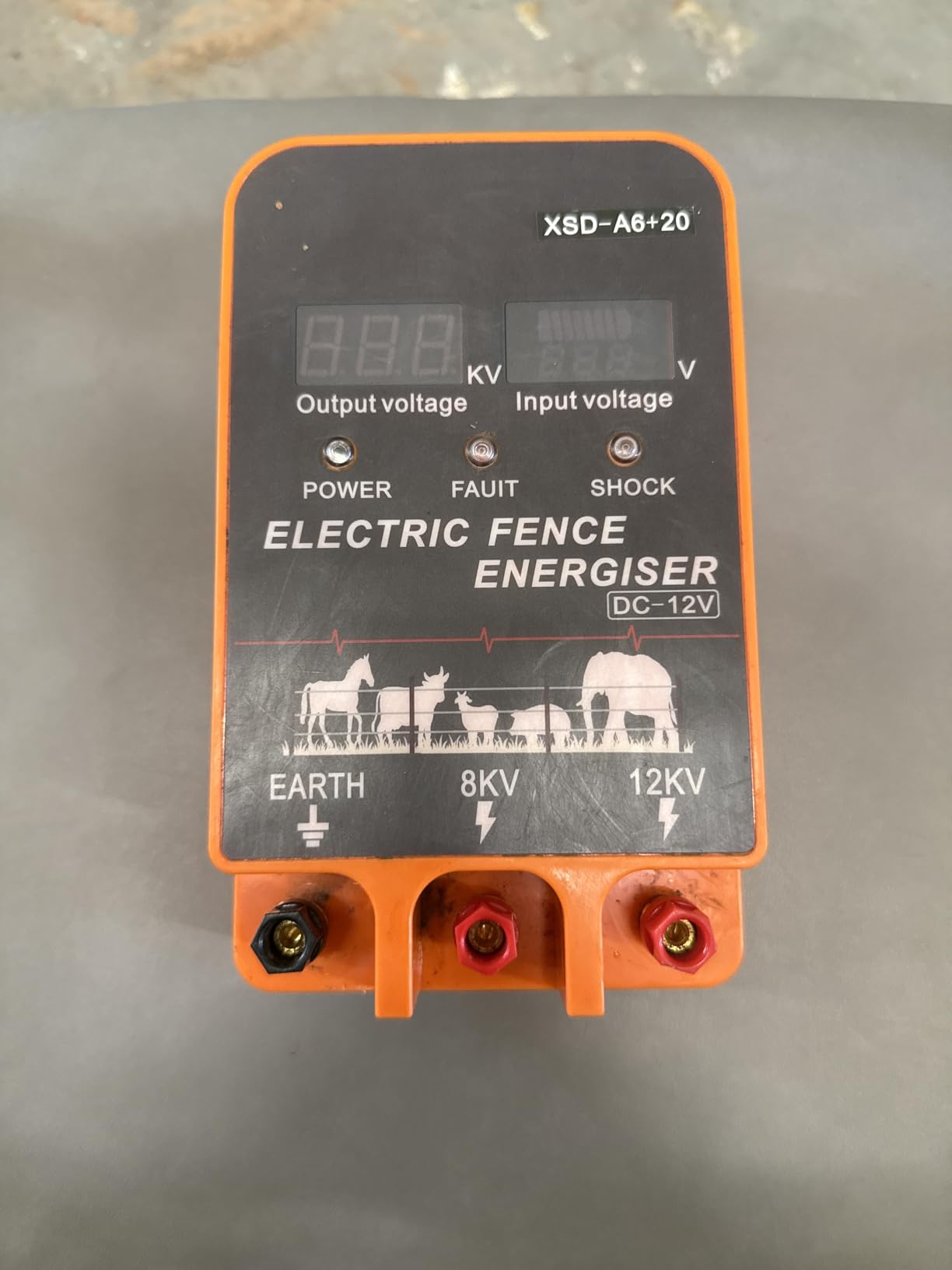 5.5J Electric Fence Charger Energizer, 5.5 Joules 10 Miles | AC DC 2 in 1 Powered Supply, Input 12V Output 8 KV or 12KV with Display and Alarm,Contain Cattle Cow and Livestock, No Remote customer photo 1