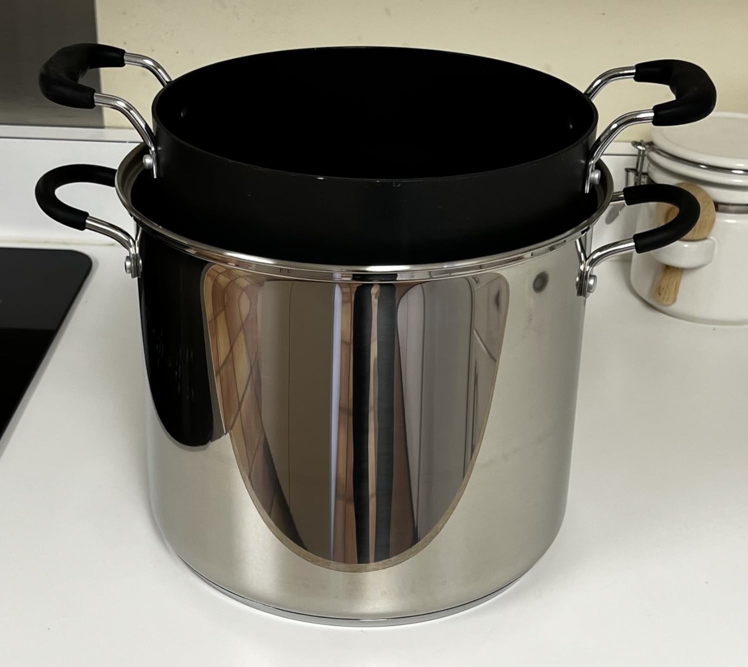 Cook N Home Stainless Steel Water Bath Canning Pot with rack and Lid, 20 Quart Large Pots steam Canner - Home Canning Pot for Preserving, Pickling and Jams, All Stovetops Compatible customer photo 2