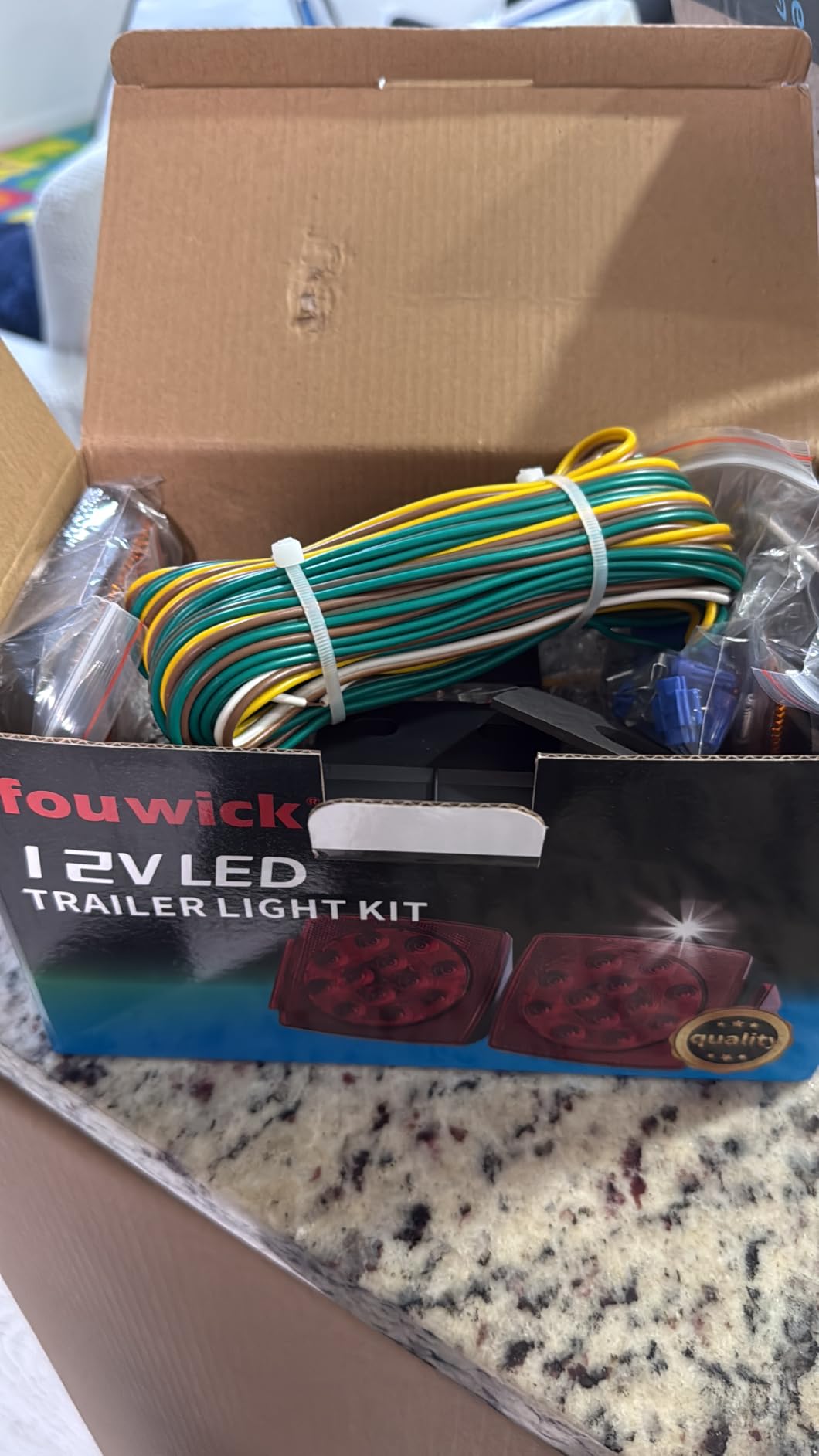 fouwick LED Trailer Lights Kit, 12V Submersible Tail Marker Lights Wiring Lamp Harness for Boat Car Truck RV Utility Snowmobile Turn Signal License Plate Stop Reverse Trailer Accessories customer photo 1