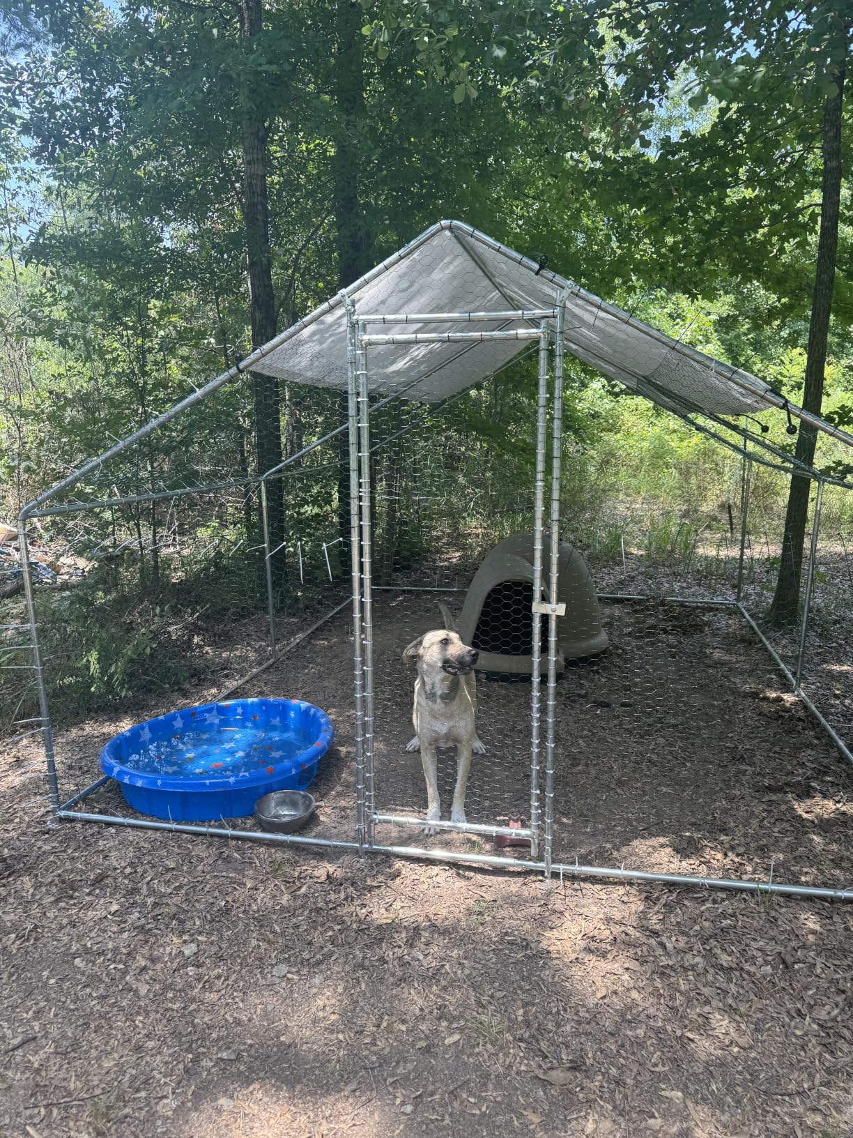 HEYTOWN Large Metal Chicken Coop Chicken Pen with Water-Resistant and Anti-UV Cover Walk-in Poultry Cage Chicken Runs for Yard with Cover Duck Rabbit Dog House Outdoor customer photo 1