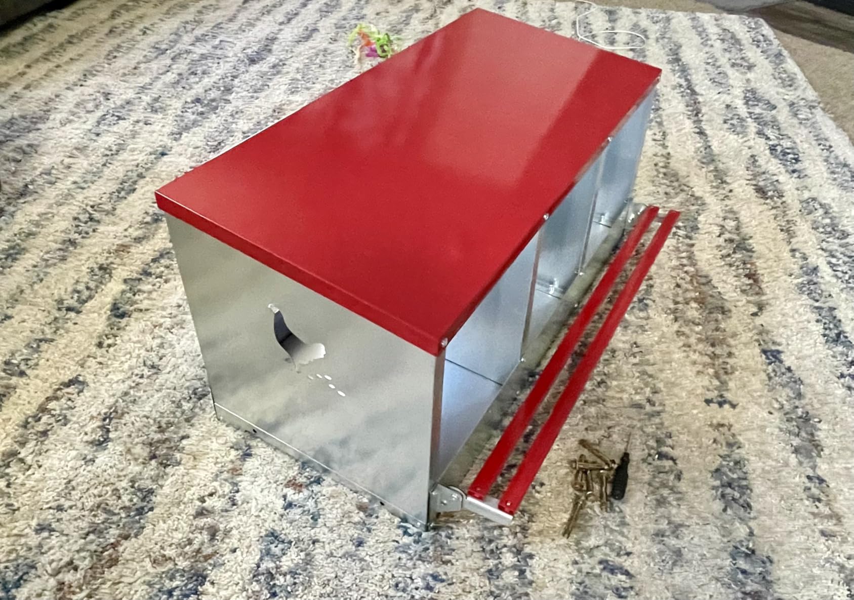 Chicken Nesting Boxes - 10 Compartment Metal Poultry Nest Box Wall Mount for Chickens, Hens, Ducks - Easy Egg Collection - Large Vented Holes Chicken Coop Equipment customer photo 1