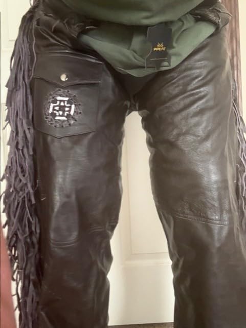 Assless Leather Chaps for Men and Women - Premium Full Grain Cowhide Western Cowboy Motorcycle Chaps - Handmade customer photo 2