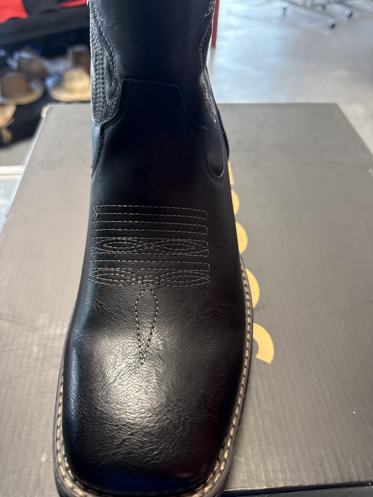 Cowboy Boots for Men Embroidery Men's Western Boots Retro Square Toe Mens Boot Botas Vaqueras Para Hombre customer photo 1