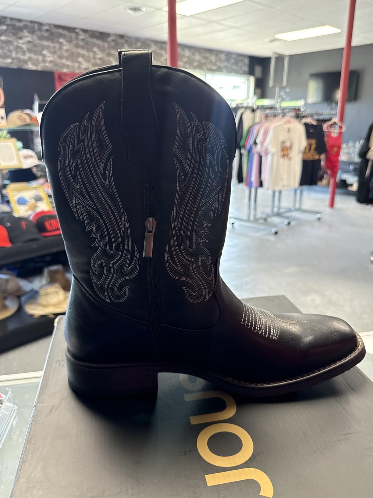 Cowboy Boots for Men Embroidery Men's Western Boots Retro Square Toe Mens Boot Botas Vaqueras Para Hombre customer photo 2