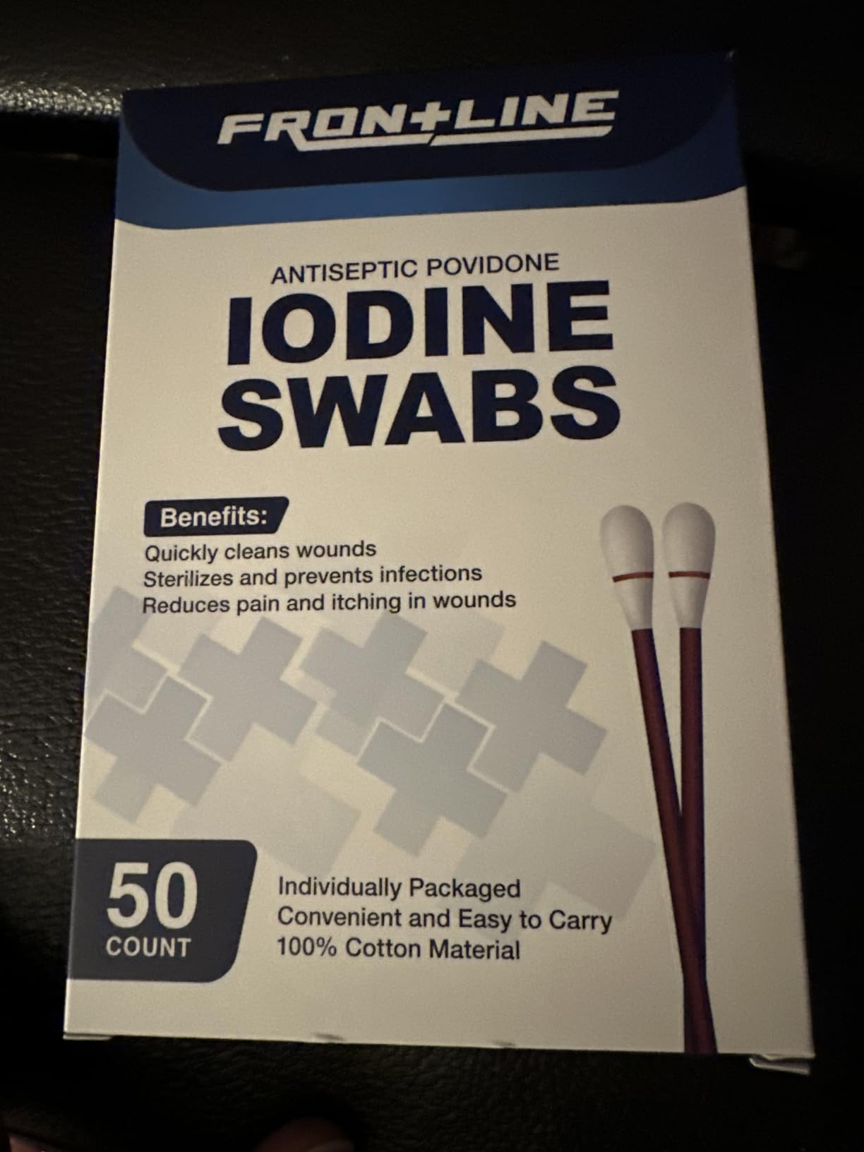 Povidone Iodine Swabs, 50 Pack, Iodine Antiseptic Solution for Wound Care | 10% More Iodine Antiseptic Solution, Cotton Swabsticks, Nasal Cleansing, First Aid & Medical Supplies, Individually Wrapped customer photo 1