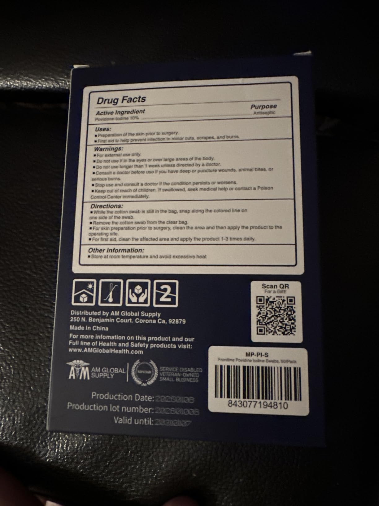 Povidone Iodine Swabs, 50 Pack, Iodine Antiseptic Solution for Wound Care | 10% More Iodine Antiseptic Solution, Cotton Swabsticks, Nasal Cleansing, First Aid & Medical Supplies, Individually Wrapped customer photo 2