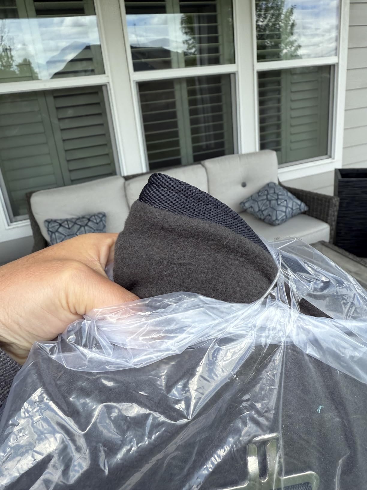 Miller's Standard Neck Fleece Cooler for Horses -Gray with Lt.Gray and Green Trim-75 customer photo 1