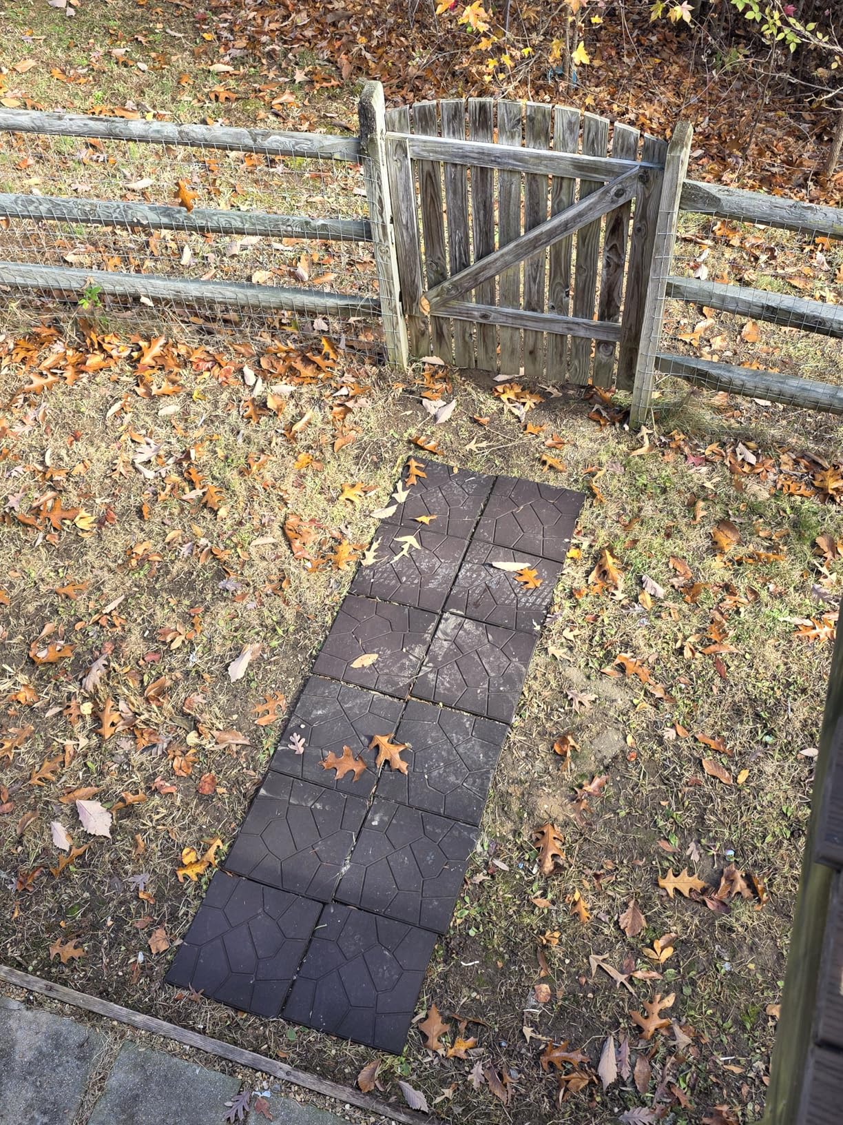 EcoPaver 16 in. x 16 in. Square Cobblestone/Brick Dual-Sided 100% Recycled Rubber Paver (6-Pack) (Black) customer photo 1