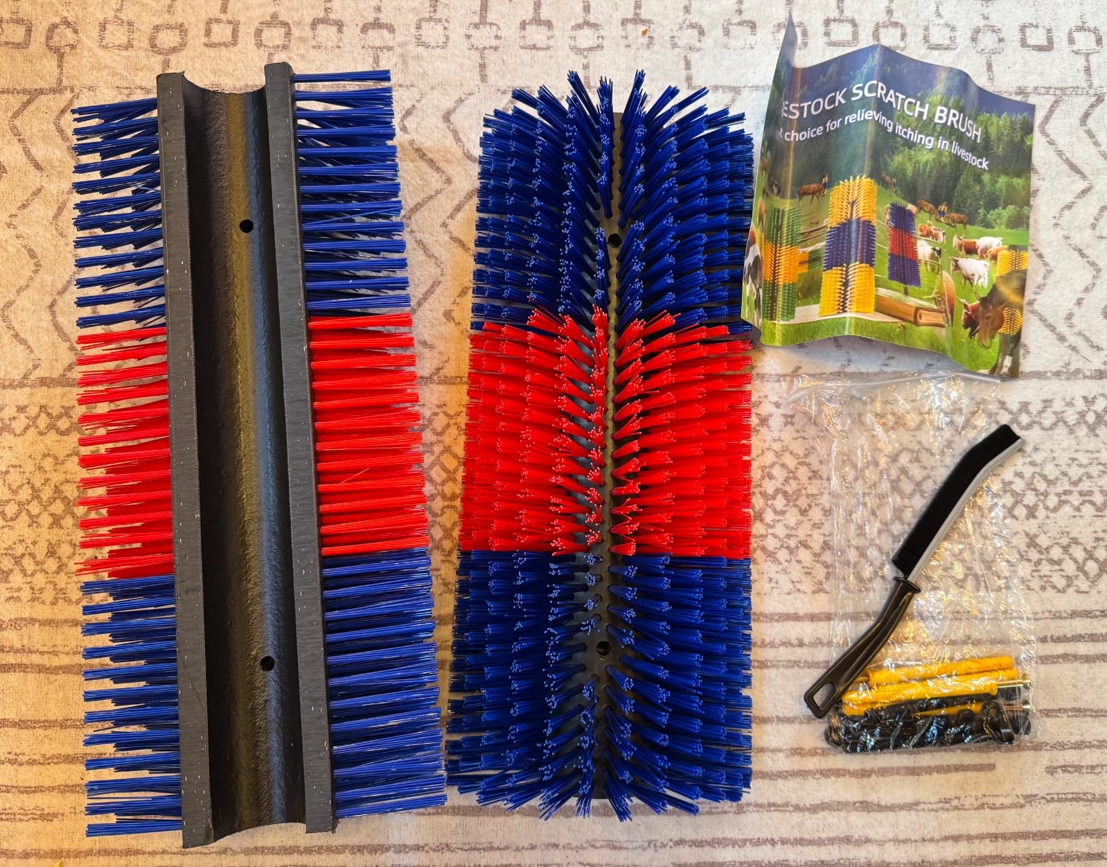 Livestock Scratching Brush Post Goat Donkey Cow Horse Cattle Itch Scratcher, Livestock Grooming and Massage, Farm Animals Scratcher, Itch Relief customer photo 1