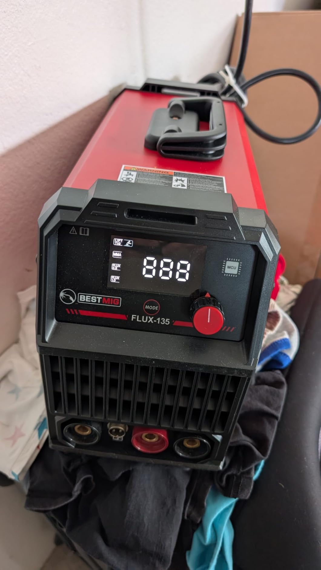 BESTMIG 135A MIG Welder - 3-in-1 Flux Core Welder, MIG/Lift TIG/Stick Welding Machine - Portable IGBT Inverter - 110V with Welding Helmets and Gloves (Red Black, MIG 135A Welder) customer photo 2